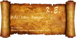 Káldor Emese névjegykártya